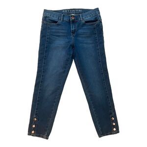Juicy Couture Ankle Cropped Mid Rise Jeans with Button Detailing Size 6 EUC